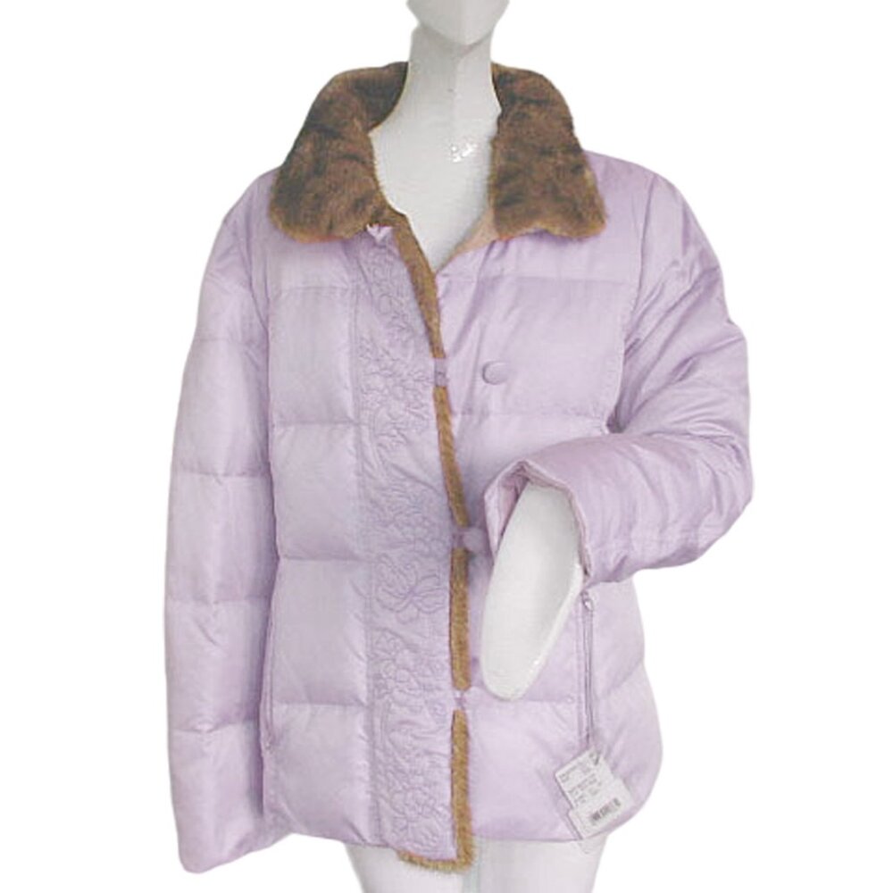 NEW BOGNER REVERSIBLE JACKET PARKA! US 6 TAN REVERSES TO LAVENDER MINK FUR TRIM